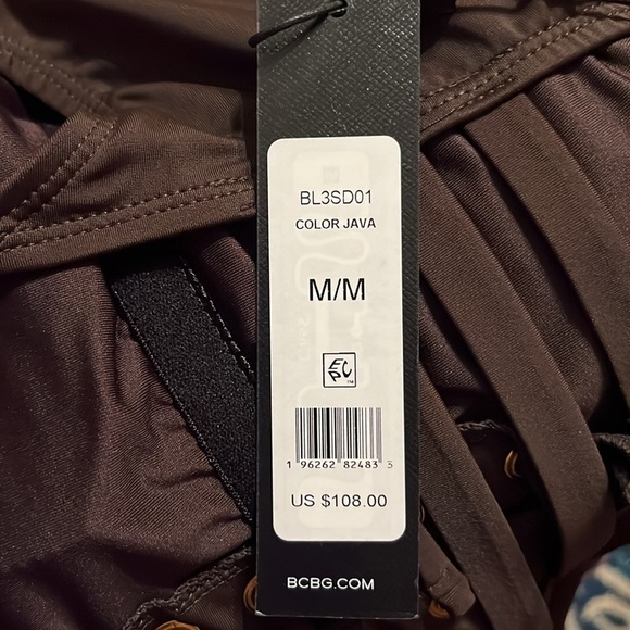 NWT BCBGMAXAZRIA One Piece Swimsuit Lace Up Grommet Tummy Control Quick Dry - Picture 6 of 6